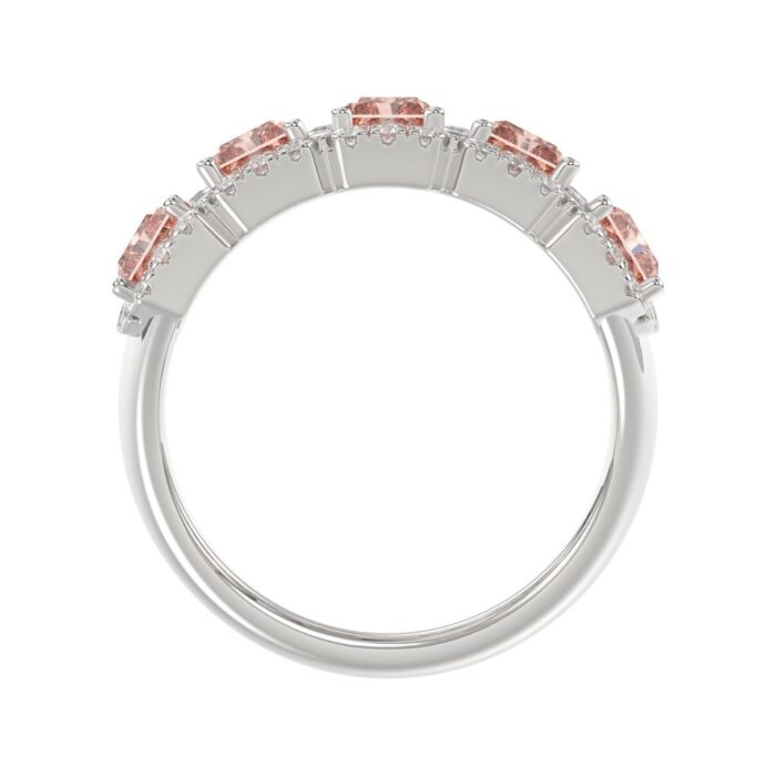 ETERNAL BLUSH COLLECTION 14K WHITE GOLD 3.00CT ROUND/PINK RADIANT DIAMOND LADIES RING - Image 2