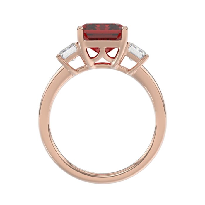 14K ROSE GOLD 5 1/3CT EMERALD DIAMOND LADIES RING (EMERALD RUBY) - Image 2