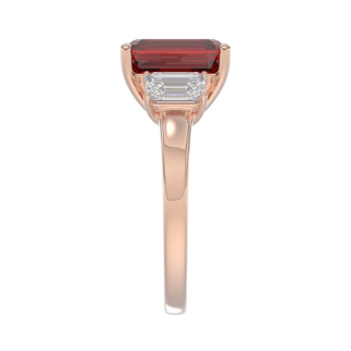 14K ROSE GOLD 5 1/3CT EMERALD DIAMOND LADIES RING (EMERALD RUBY) - Image 4