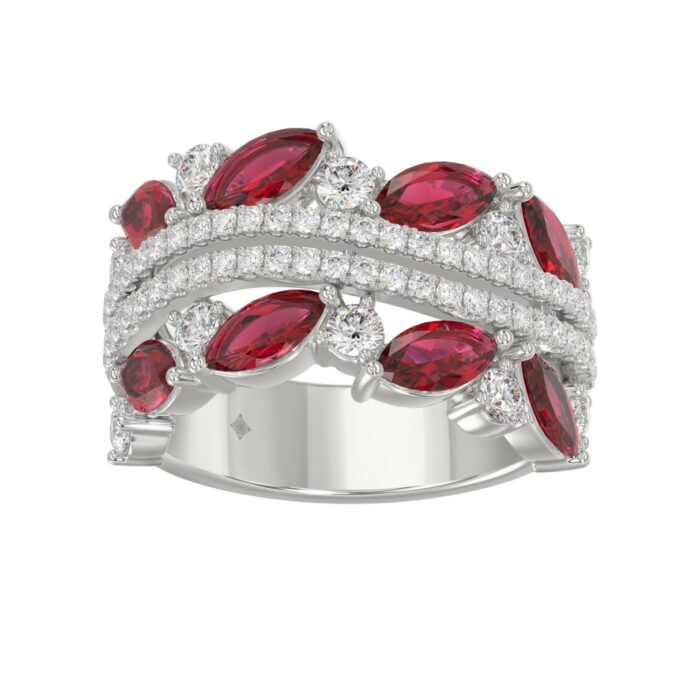 20909492_EC-113604W-1214x1214.jpg 14K WHITE GOLD 2.00CT ROUND/MARQUISE DIAMOND LADIES RING (RUBY DIAMOND 1 1/2CT) - Image 1