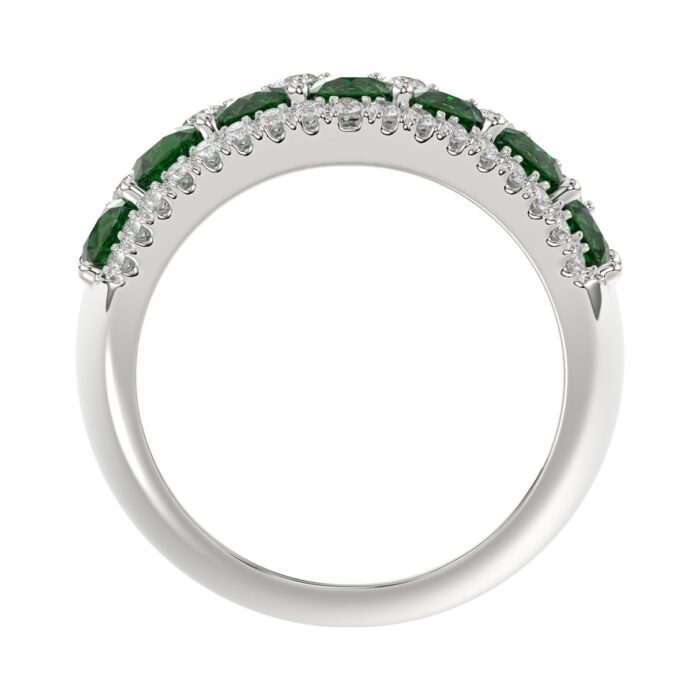 14K WHITE GOLD 4.00CT ROUND DIAMOND LADIES RING (CENTER STONE ROUND EMERALD DIAMOND 3 1/2CT) - Image 2