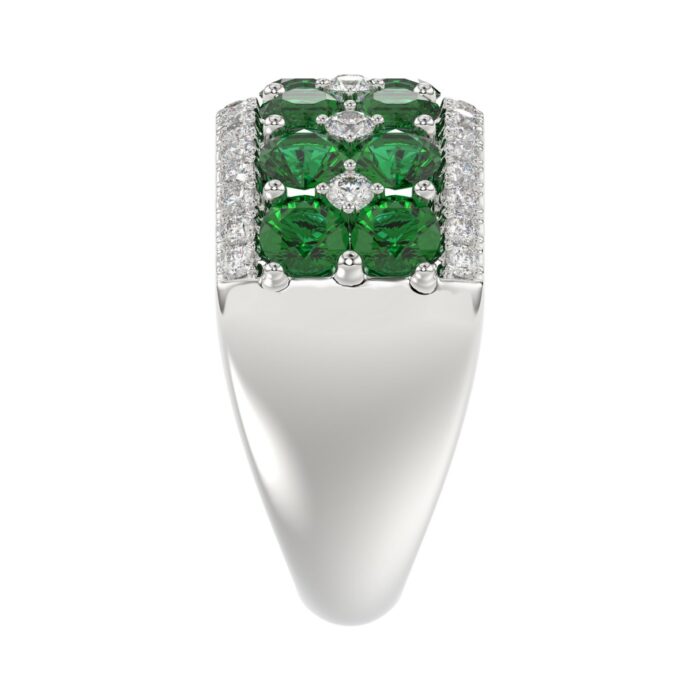 14K WHITE GOLD 4.00CT ROUND DIAMOND LADIES RING (CENTER STONE ROUND EMERALD DIAMOND 3 1/2CT) - Image 4