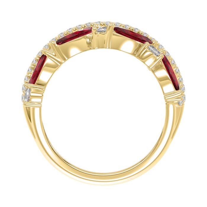 14K YELLOW GOLD 2.00CT ROUND/MARQUISE DIAMOND LADIES RING (RUBY DIAMOND 1 1/2CT) - Image 2