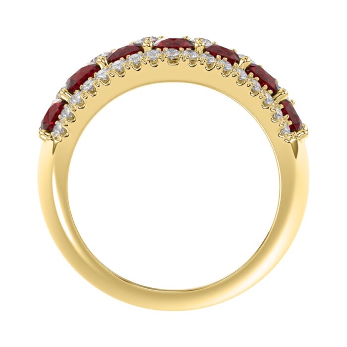 14K YELLOW GOLD 4.00CT ROUND DIAMOND LADIES RING (CENTER STONE ROUND RUBY DIAMOND 3 1/2CT) - Image 2