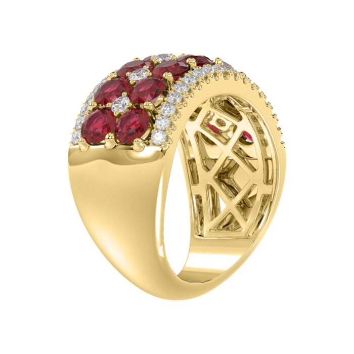 14K YELLOW GOLD 4.00CT ROUND DIAMOND LADIES RING (CENTER STONE ROUND RUBY DIAMOND 3 1/2CT) - Image 3