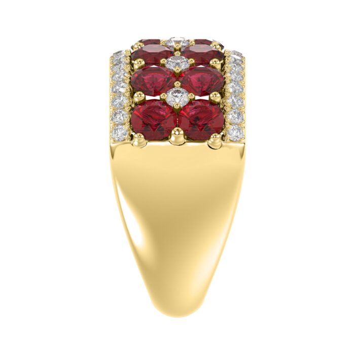 14K YELLOW GOLD 4.00CT ROUND DIAMOND LADIES RING (CENTER STONE ROUND RUBY DIAMOND 3 1/2CT) - Image 4