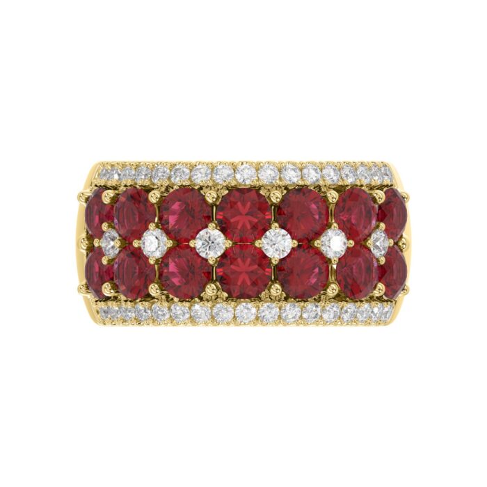 14K YELLOW GOLD 4.00CT ROUND DIAMOND LADIES RING (CENTER STONE ROUND RUBY DIAMOND 3 1/2CT) - Image 5