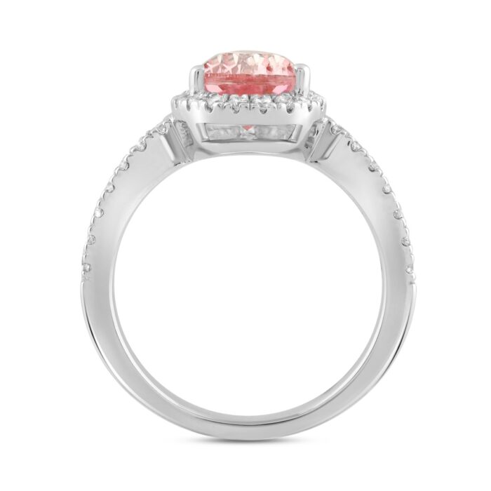 ETERNAL BLUSH COLLECTION LADIES RING 2 3/4CT ROUND/PEAR DIAMOND 14K WHITE GOLD (CENTER STONE PINK PEAR DIAMOND 2CT) - Image 2