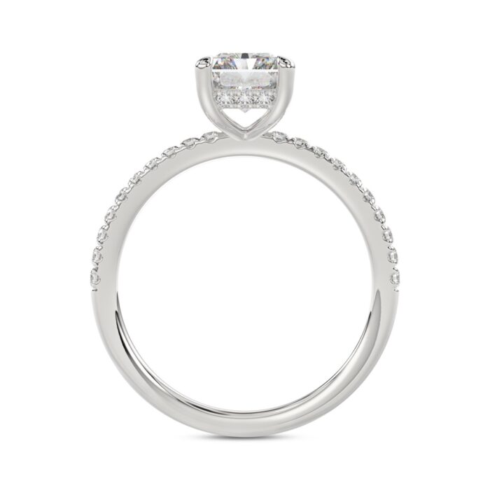 14K WHITE GOLD 1 3/4CT ROUND/RADIANT DIAMOND LADIES RING (CENTER STONE RADIANT DIAMOND 1 1/2CT) - Image 2