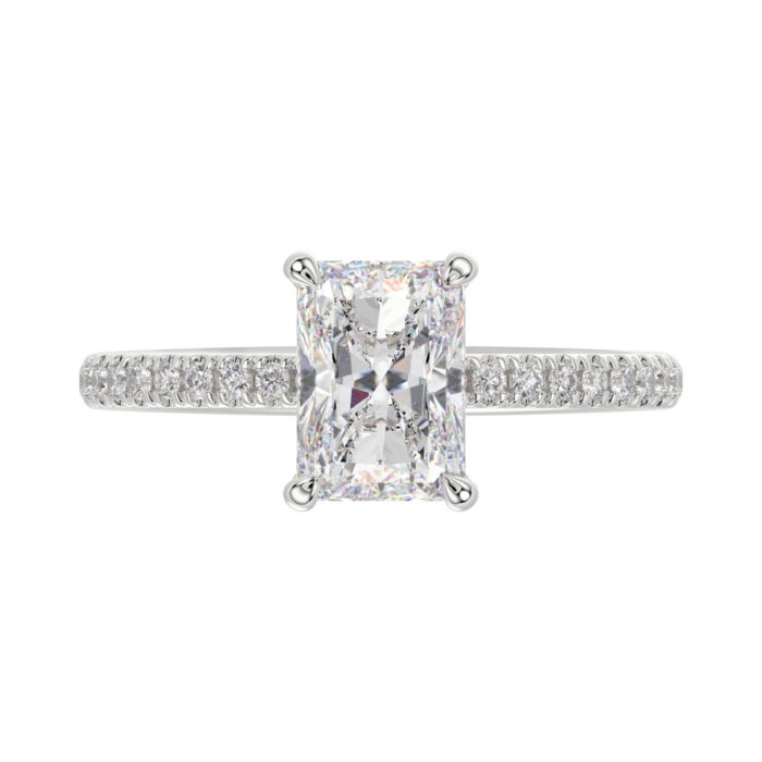 14K WHITE GOLD 1 3/4CT ROUND/RADIANT DIAMOND LADIES RING (CENTER STONE RADIANT DIAMOND 1 1/2CT) - Image 5