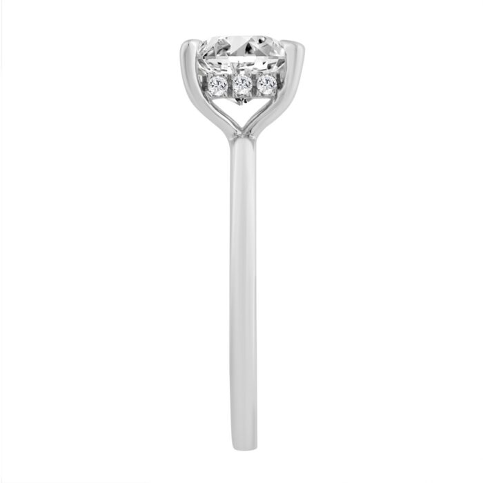 14K WHITE GOLD 2.00CT ROUND/CUSHION DIAMOND LADIES RING (CENTER STONE CUSHION DIAMOND 2CT) - Image 3