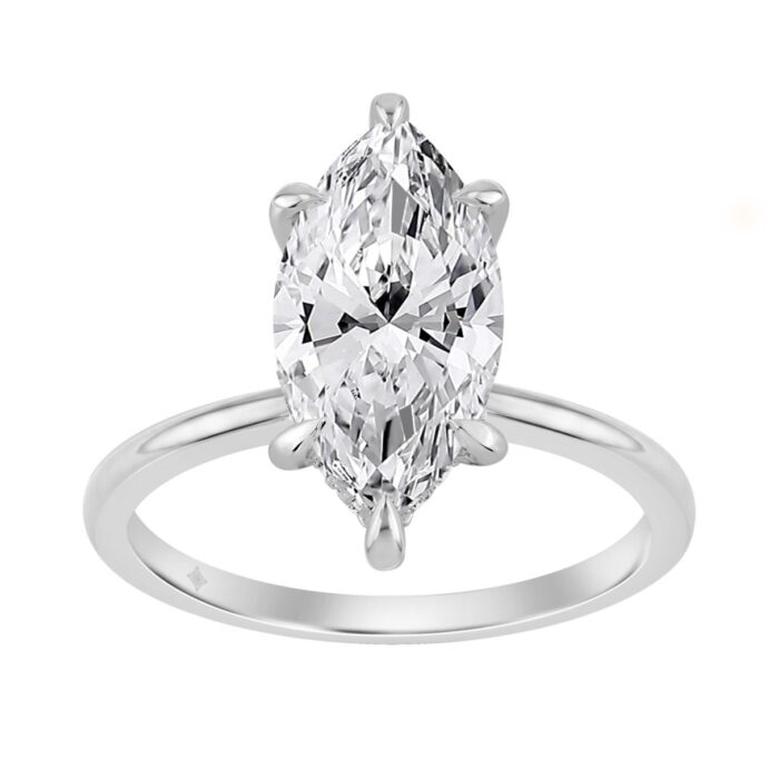 14K WHITE GOLD 3 1/6CT MARQUISE DIAMOND LADIES RING (CENTER STONE MARQUISE DIAMOND 3.00CT) - Image 1