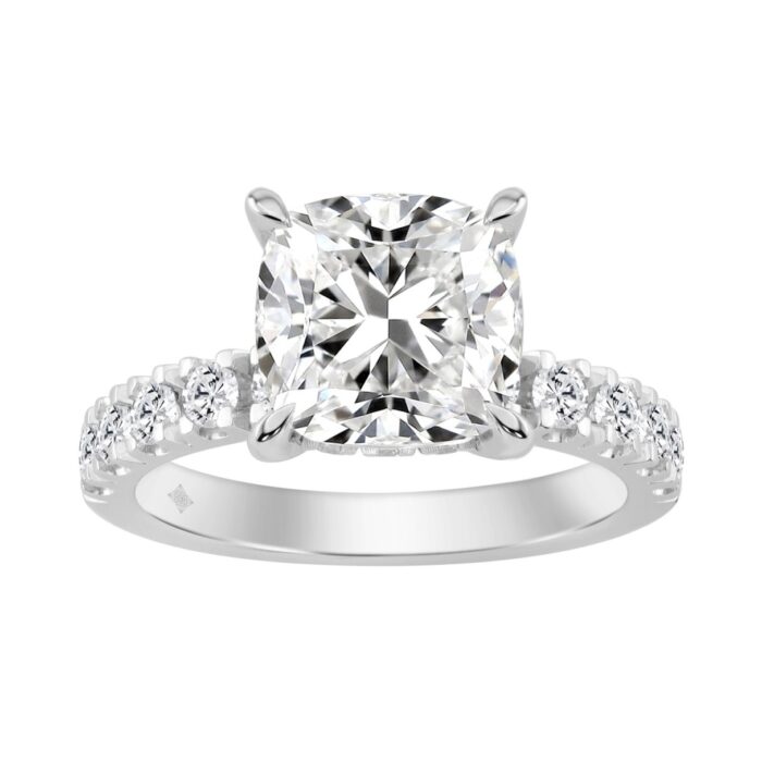 20909579_EC-135838W-1214x1214.jpg 14K WHITE GOLD 4 3/4CT ROUND/CUSHION DIAMOND LADIES RING (CENTER STONE CUSHION DIAMOND 4CT) - Image 1