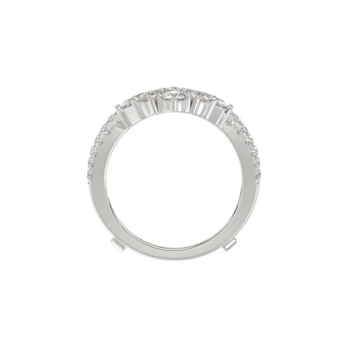 LADIES WRAP RING 2 1/2CT ROUND/PRINCESS/PEAR DIAMOND 14K WHITE GOLD - Image 2