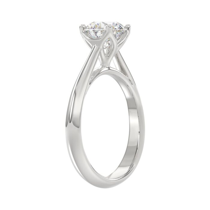 LADIES SOLITAIRE RING 1 1/2CT ROUND DIAMOND 14K WHITE GOLD - Image 3