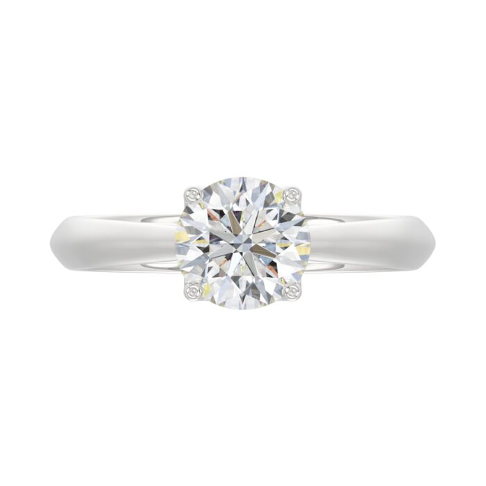 LADIES SOLITAIRE RING 1 1/2CT ROUND DIAMOND 14K WHITE GOLD - Image 5