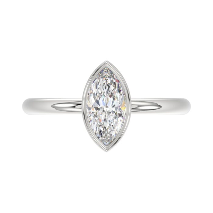 LADIES SOLITAIRE RING 1CT MARQUISE DIAMOND 14K WHITE GOLD (CENTER STONE MARQUISE DIAMOND 1CT ) - Image 5