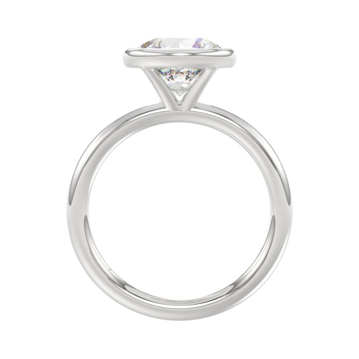 LADIES SOLITAIRE RING 3CT ROUND DIAMOND 14K WHITE GOLD (CENTER STONE ROUND DIAMOND 3CT ) - Image 2