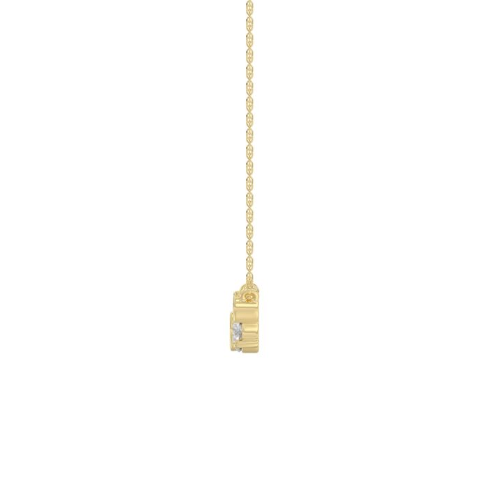 Elegant Ladies 10K Yellow Gold 1/2CT Round Lab Grown five stone Diamond Fancy Bezel set Necklace (Color F-G -Clarity VS1/VS2) - Image 2