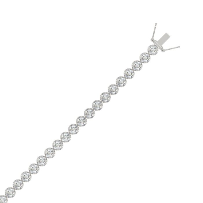 14K WHITE GOLD 7.00CT ROUND DIAMOND LADIES BRACELET - Image 3