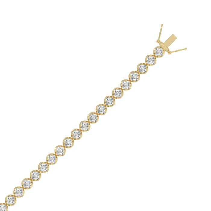 14K YELLOW GOLD 5.00CT ROUND DIAMOND LADIES BRACELET - Image 3