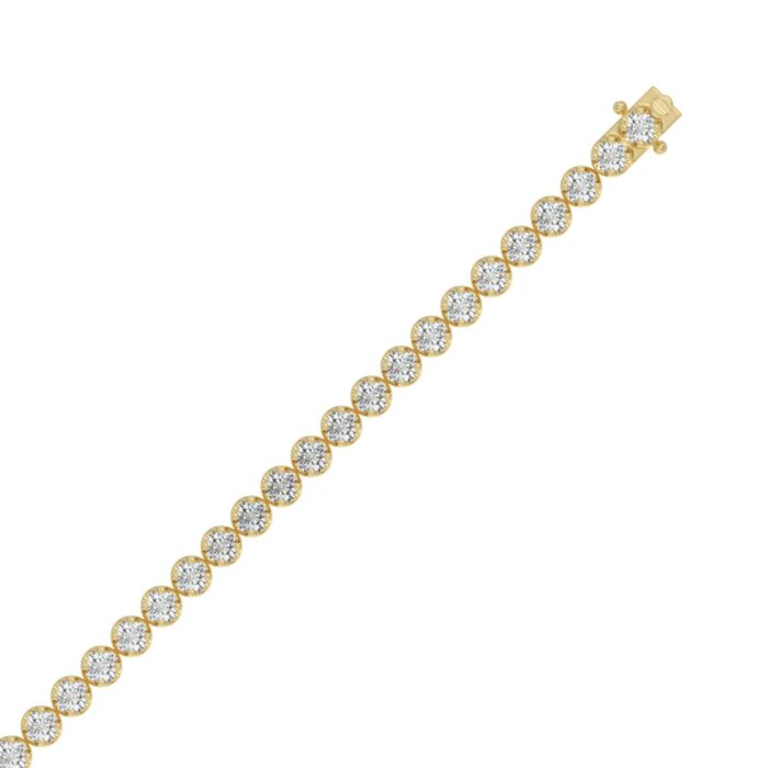 14K YELLOW GOLD 7.00CT ROUND DIAMOND LADIES BRACELET - Image 2