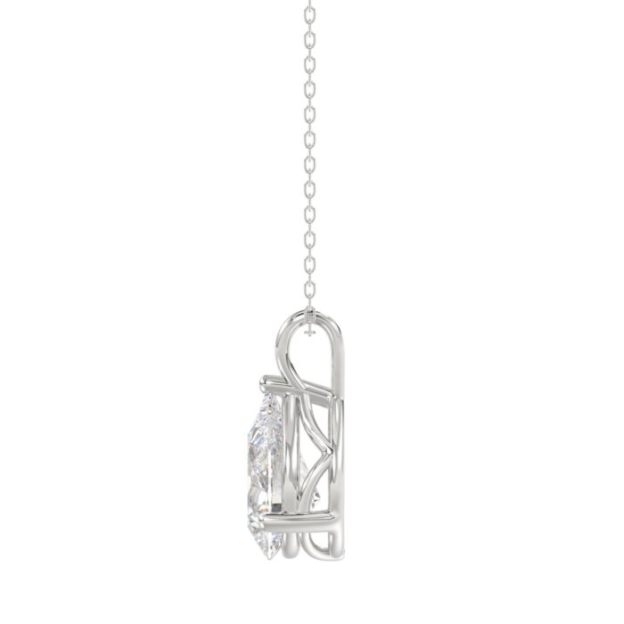 LADIES SOLITAIRE PENDANT 2 1/2CT PEAR DIAMOND 14K WHITE GOLD - Image 2