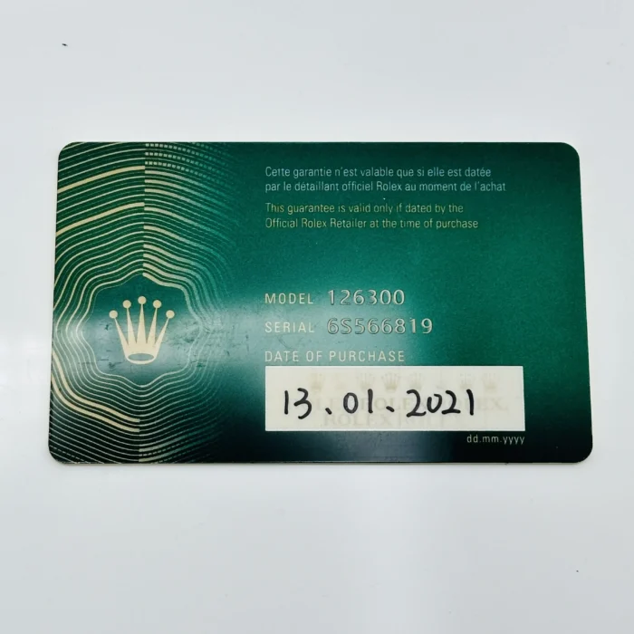 Rolex Datejust Dark Rhodium Dial on Oyster Bracelet Ref. 126300 with New Style Card (green) 2021 - Image 6
