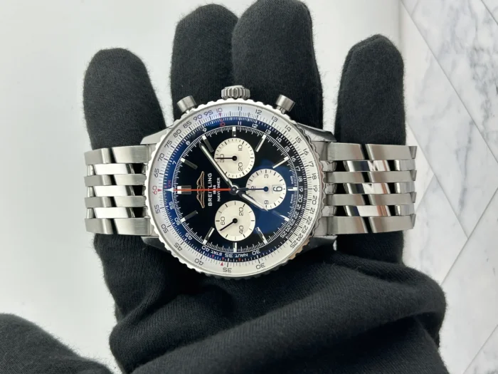 Breitling Navitimer B01 Chronograph Black Dial on Stainless Steel Bracelet Ref. AB0137211B1A1 with Card 2024 - Image 2