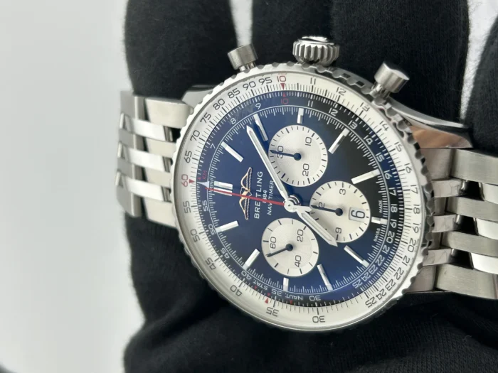 Breitling Navitimer B01 Chronograph Black Dial on Stainless Steel Bracelet Ref. AB0137211B1A1 with Card 2024 - Image 3