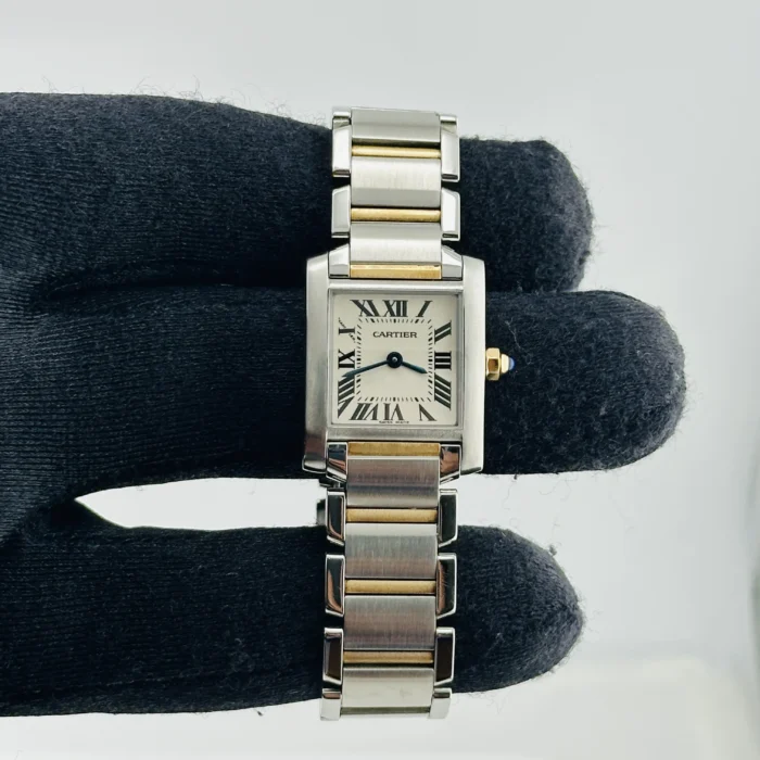 Cartier Tank Francaise White Roman Dial on 2-Tone Bracelet Ref. 2384/W51007Q4 - Image 2