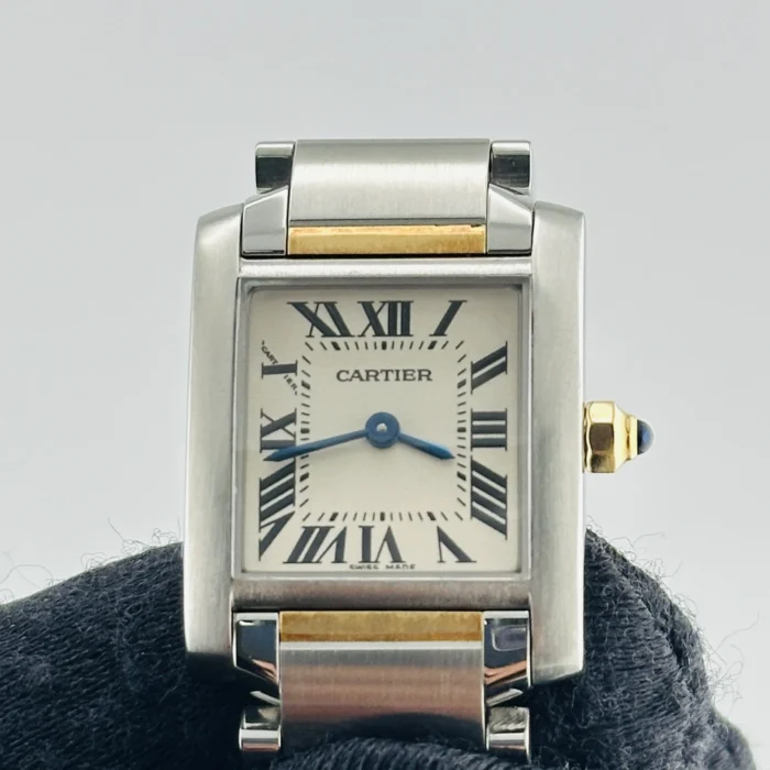Cartier Tank Francaise White Roman Dial on 2-Tone Bracelet Ref. 2384/W51007Q4 - Image 3