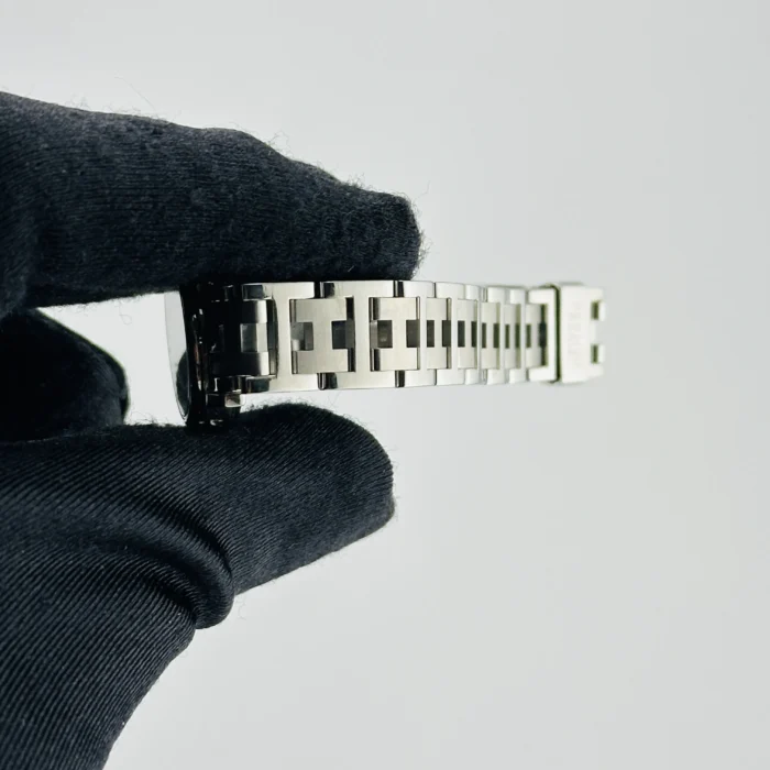 Hermes Clipper Salmon / Arabic Numerals Dial on Stainless Steel Bracelet Ref. CL4.210 with Papers 2001 - Image 4