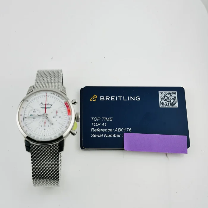 Breitling Top Time White Dial on Mesh Steel Ref. AB0176 with Card 2026 - Image 7