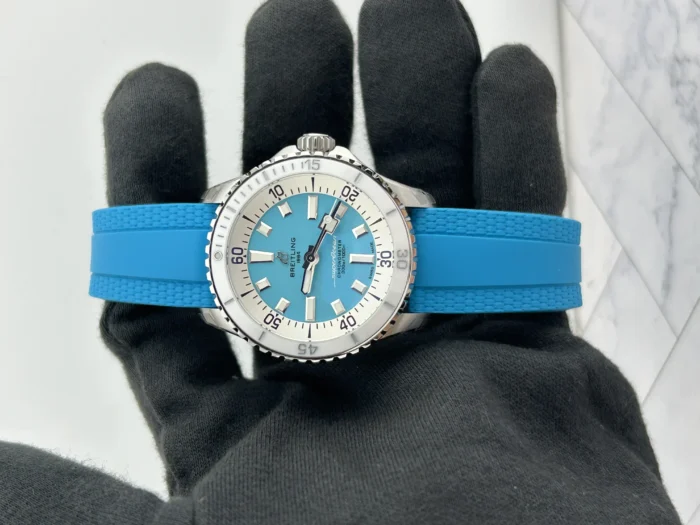 Breitling Superocean Automatic Turquoise Dial on Rubber Strap Ref. A17377211C1S1 with Card 2026 - Image 2