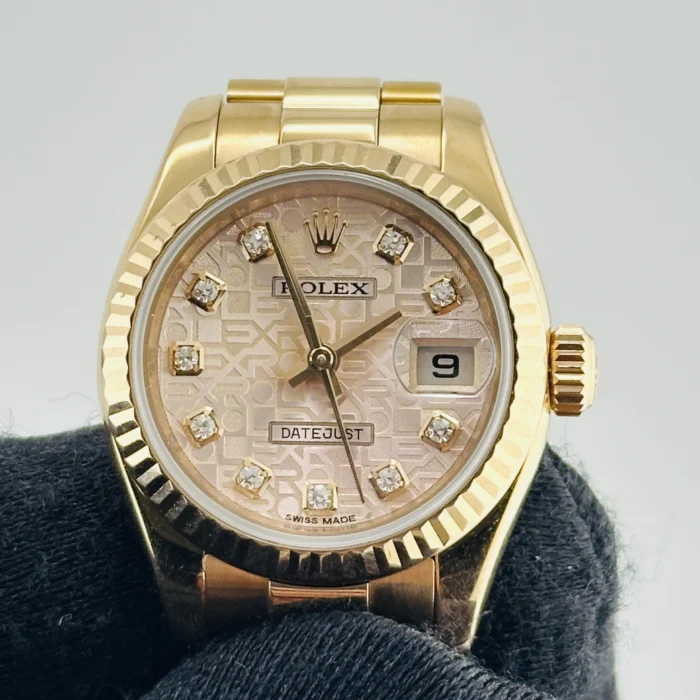 Rolex Datejust Lady President Pink Anniversary Diamond Factory Dial on President Bracelet Ref. 179175 with Card (Old Green) 2013 - Image 3