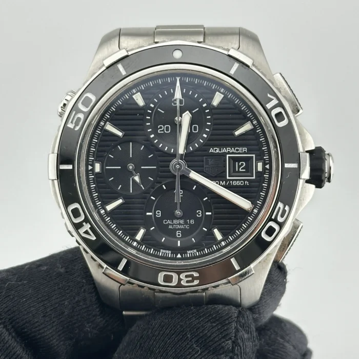 Tag Heuer Aquaracer Black Dial on Stainless Steel Bracelet Ref. CAK2110.BA0833 with Card 2014 - Image 2
