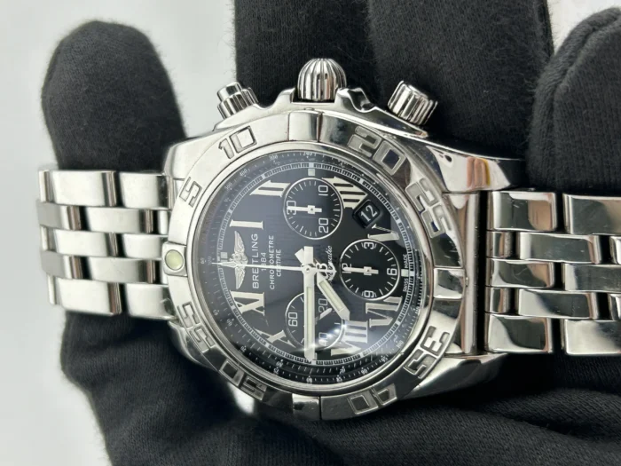 Breitling Chronomat Black Dial on Stainless Steel Bracelet Ref. A011B56PA with Papers 2012 - Image 2