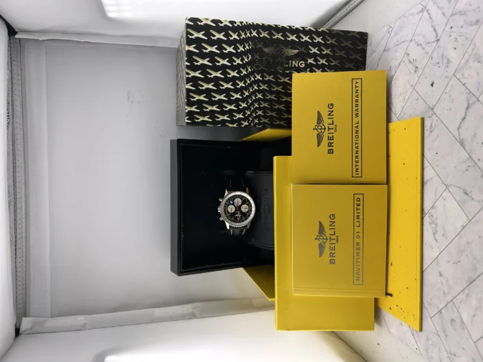 Breitling Navitimer blue/silver Dial on Leather Ref. AB0121/S232B48KBA with Card 2010 - Image 7