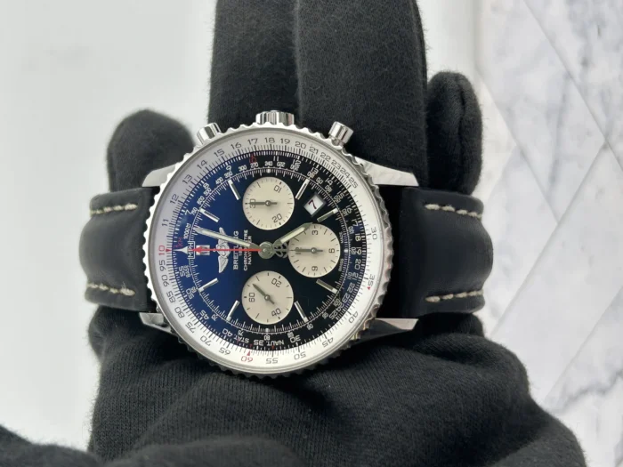 Breitling Navitimer blue/silver Dial on Leather Ref. AB0121/S232B48KBA with Card 2010 - Image 2