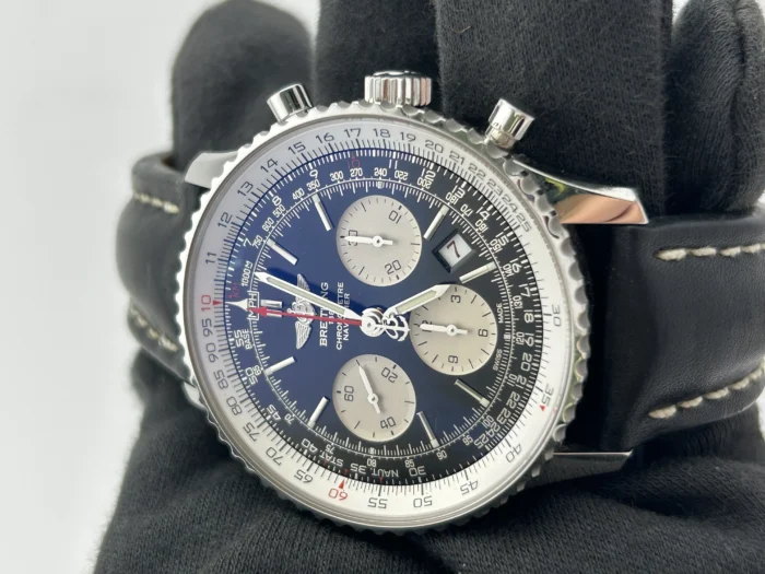 Breitling Navitimer blue/silver Dial on Leather Ref. AB0121/S232B48KBA with Card 2010 - Image 3