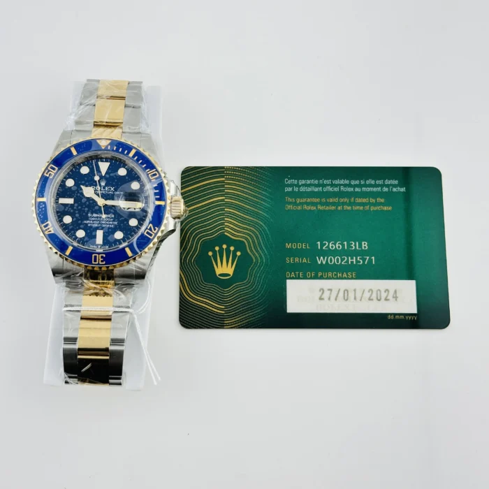Rolex Submariner Blue Dial on Oyster Bracelet Ref. 126613LB with New Style Card (green) 2024 - Image 7