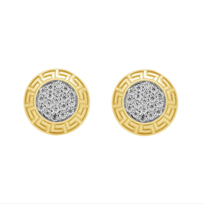 LADIES EARRINGS 0.25CT ROUND DIAMOND 10K YELLOW GOLD - Image 3