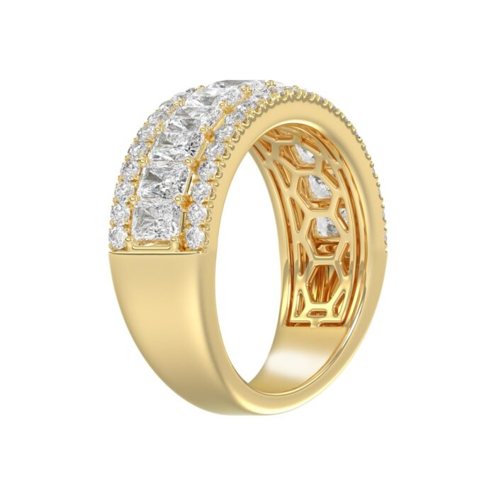 Ladies 14K Yellow Gold Ladies Band 2 1/4CT Featuring Round & Radiant Cut Diamonds - Image 4