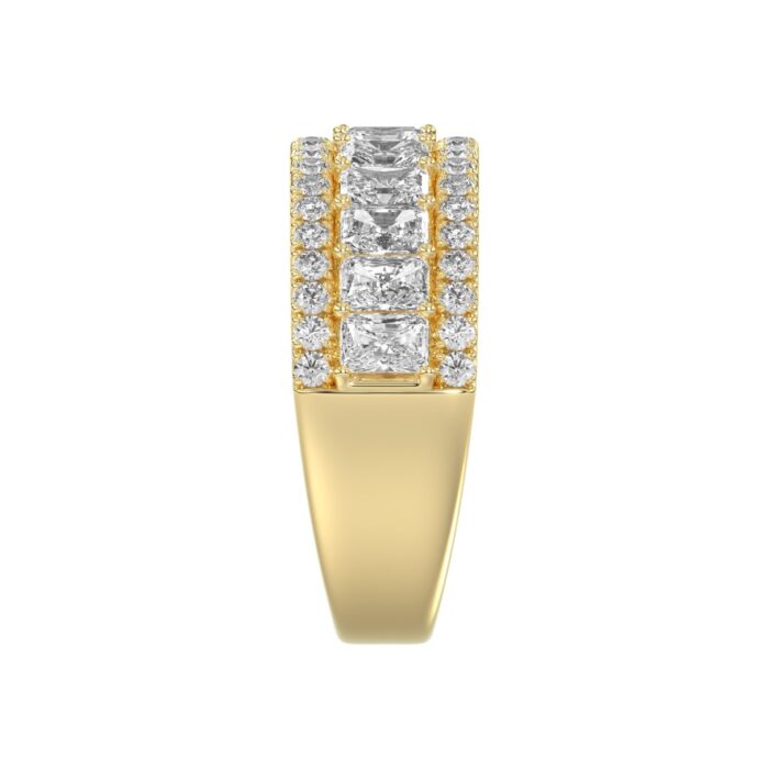 Ladies 14K Yellow Gold Ladies Band 2 1/4CT Featuring Round & Radiant Cut Diamonds - Image 3