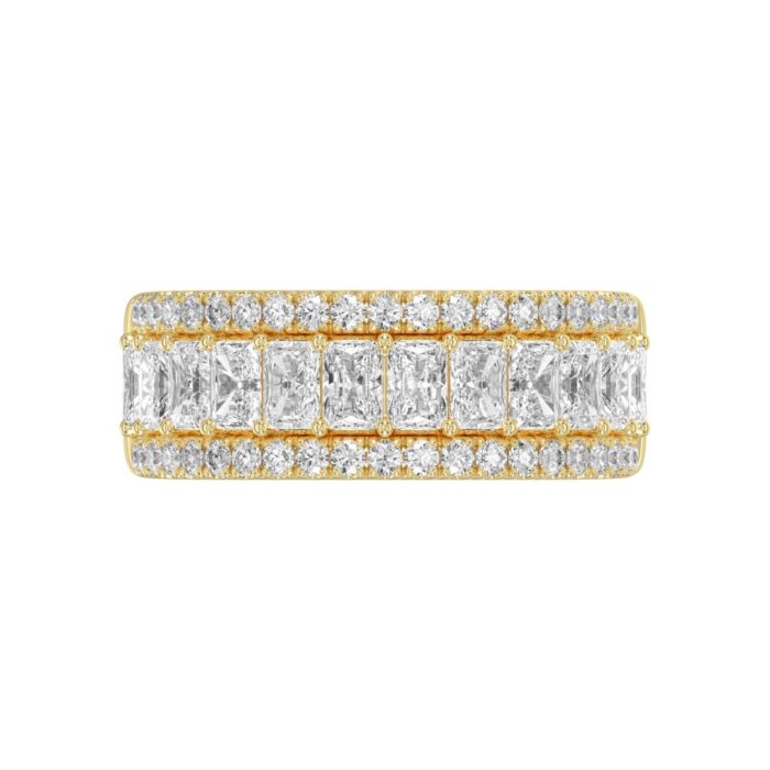 Ladies 14K Yellow Gold Ladies Band 2 1/4CT Featuring Round & Radiant Cut Diamonds - Image 2