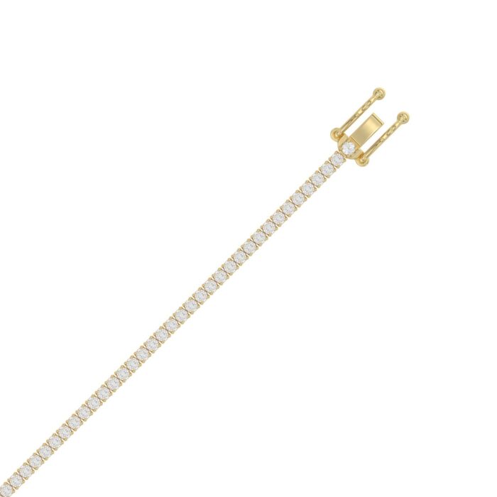 14K Yellow Gold 2.00CT Round Diamond Four-Prong Tennis Bracelet For Women Classic Diamond Bracelet - Image 2