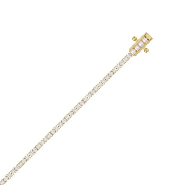 14K Yellow Gold 2.00CT Round Diamond Four-Prong Tennis Bracelet For Women Classic Diamond Bracelet - Image 3