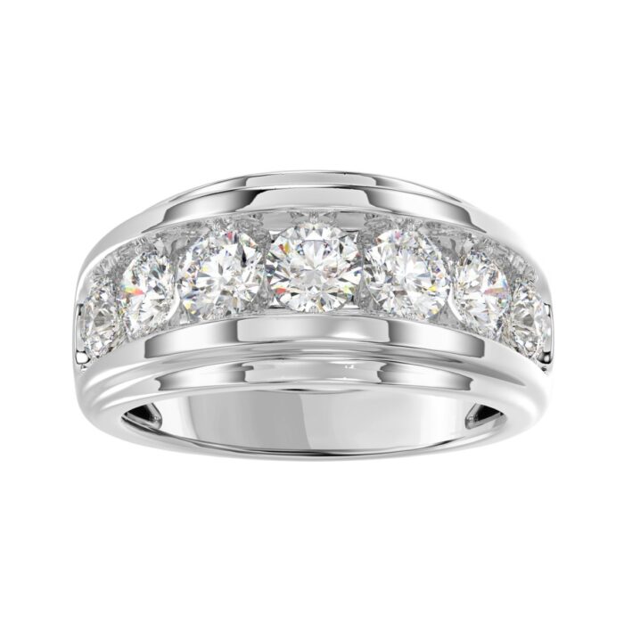 20913226_EC-149551W-1214x1214.jpg Elegant 14K White Gold 3.00Ct Men's Round Cut Lab Grown Diamond Band - Image 1