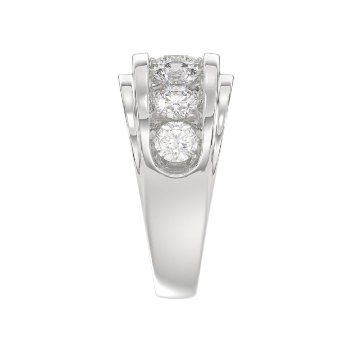 Elegant 14K White Gold 3.00Ct Men's Round Cut Lab Grown Diamond Band - Image 4